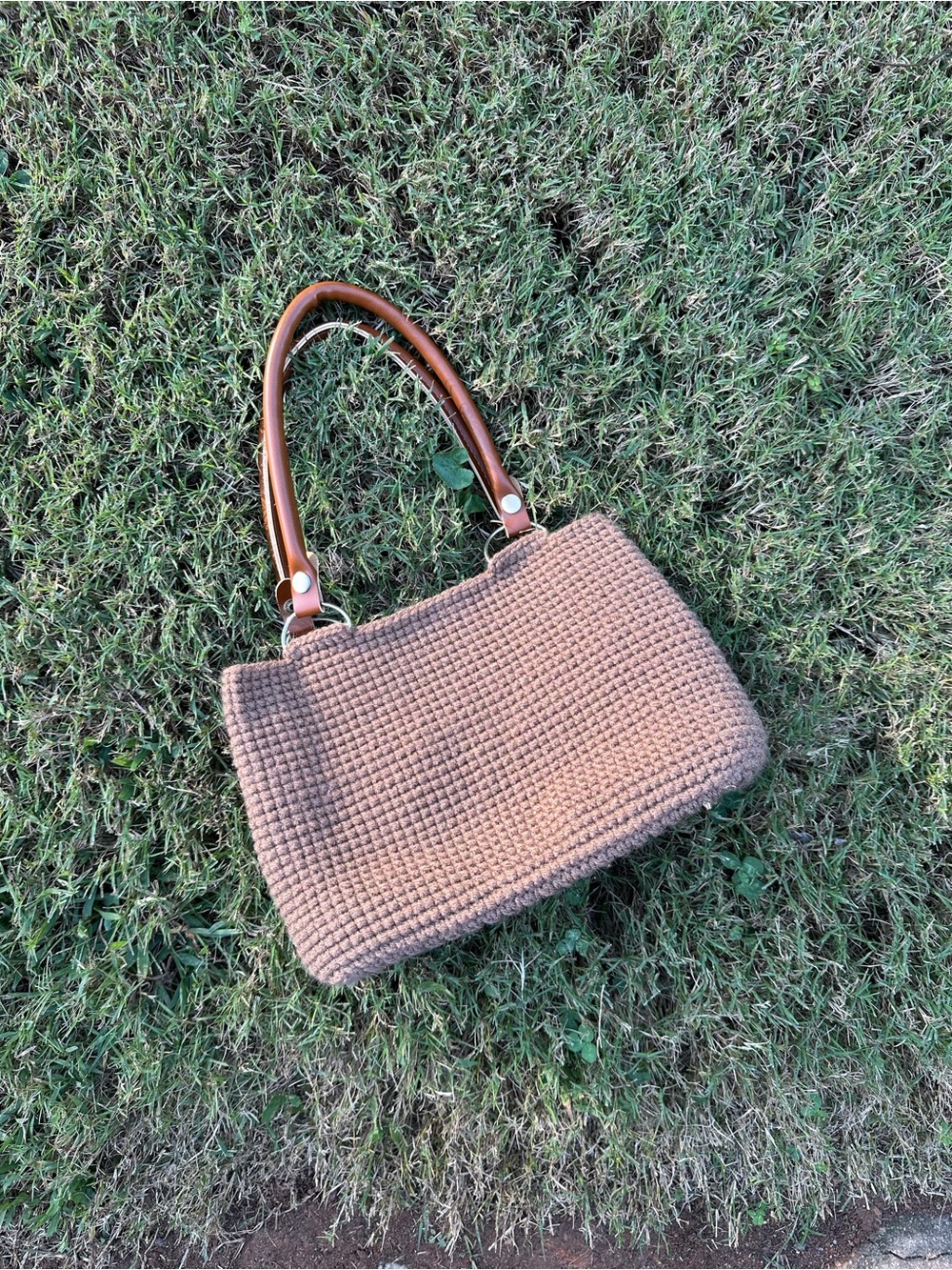 Crochet Handbag in Brown